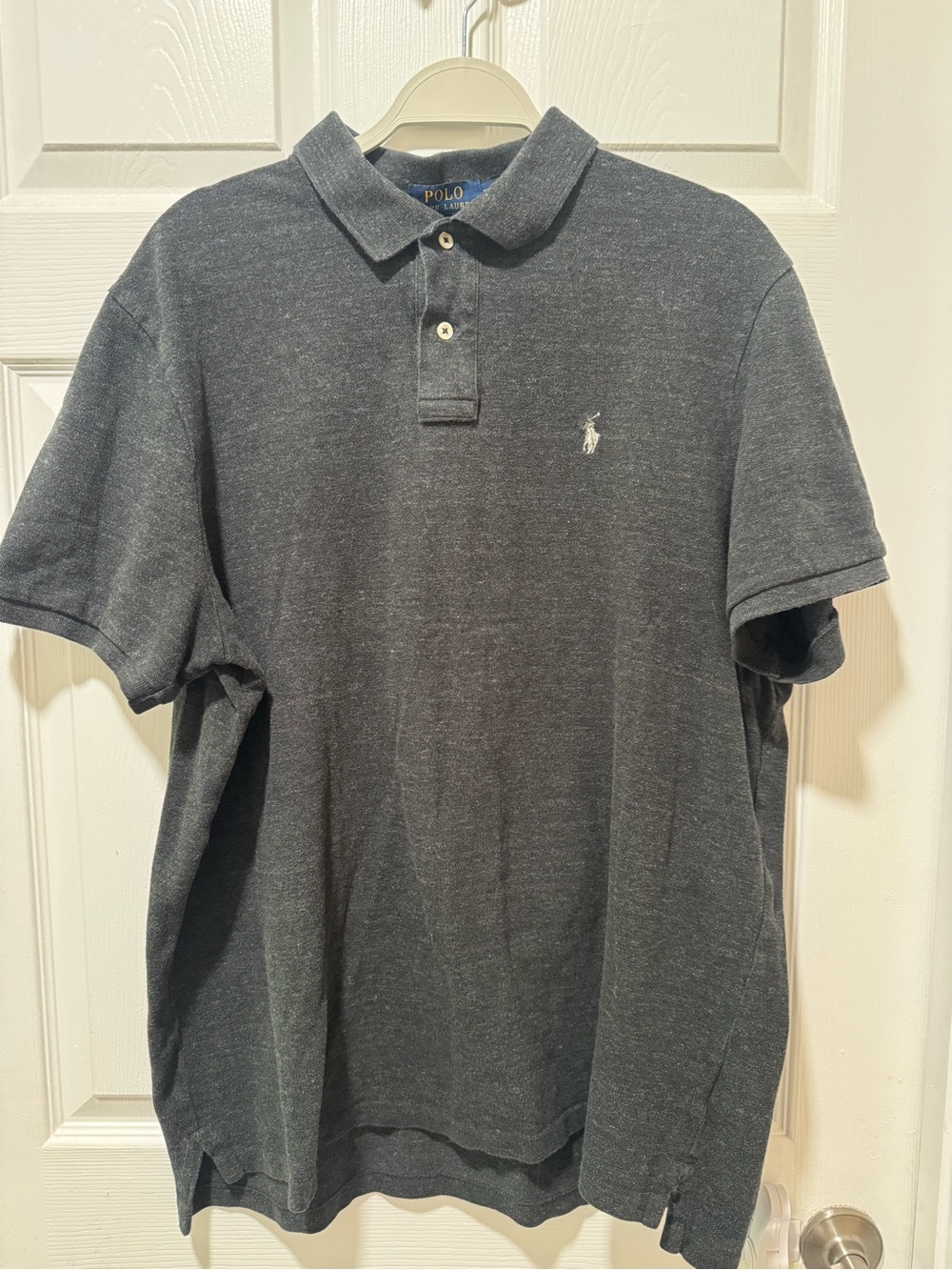 Polo by Ralph Lauren Dark Heather Gray Polo Shirt with White Pony
